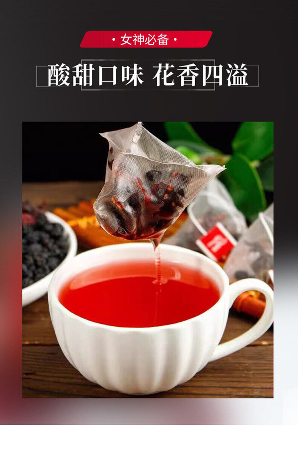 Mulberry Rose Hibiscus Tea, Refreshing Sweet and Sour Summer Fruit Drink