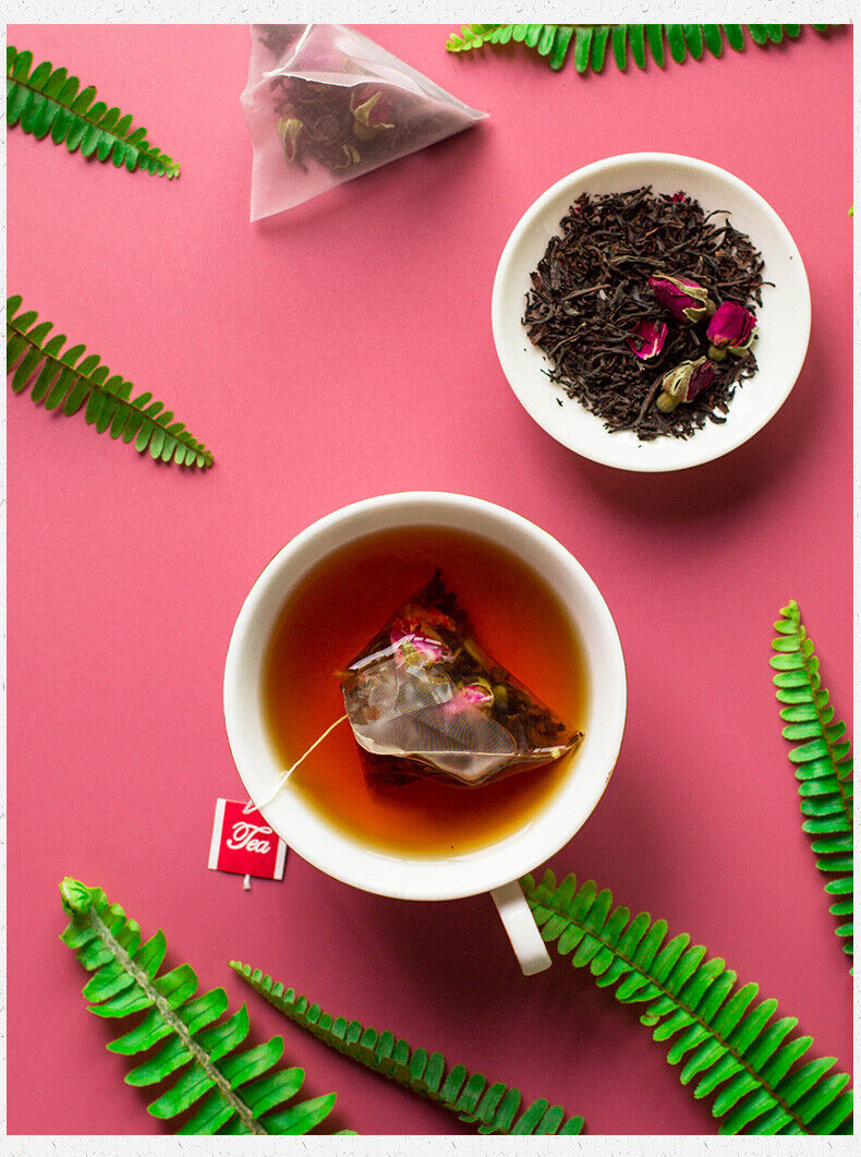 Rose Black Tea Dried Rose Petals Ceylon Black Tea Flower Blend Tea Bags