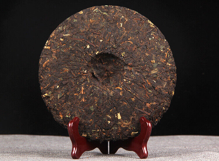 HelloYoung 357g Pu'er Old Ripe Tea Cake Yunnan Ripe Pu'er Tea Cake普洱茶熟茶勐海糯米香普洱老熟茶饼云南熟普洱茶饼
