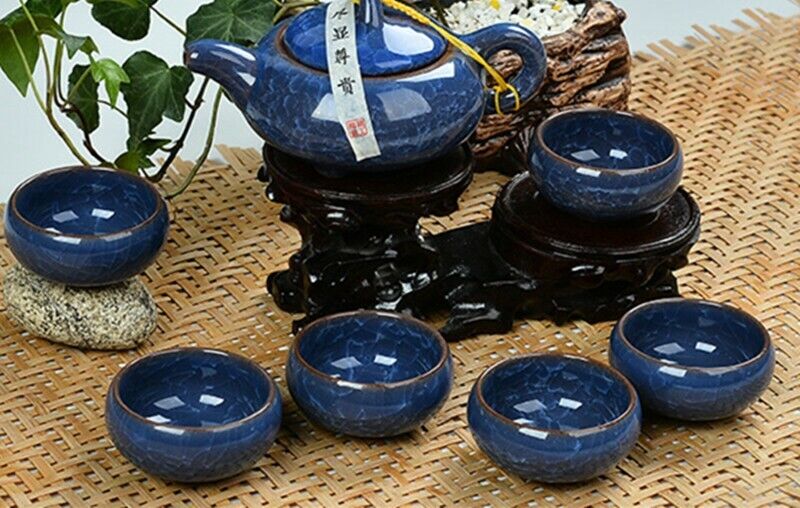 7 Pcs Drinkware Gifts  Dehua Colorful Cup Ceramic Tea Set China Kung Fu Tea Cup