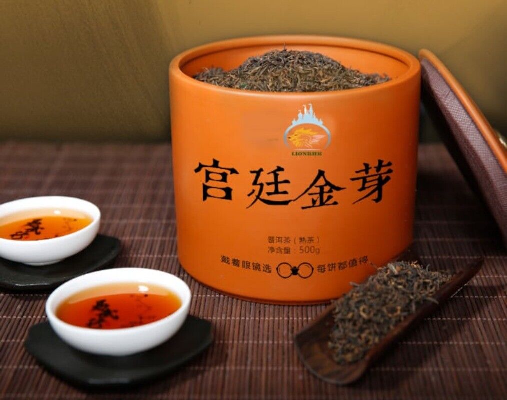 HELLOYUNG TEA -[Puerh] Ripe Puerh Tea Premium Palace Golden Buds Canned 500g Secondary image