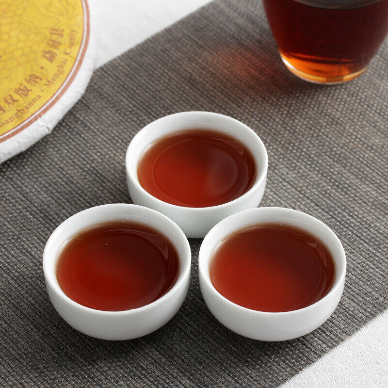 HelloYoung 357g Yunnan Puerh Ripe Tea Dry Storage Ripe Tea Menghai Flavor Seven Seed Cake