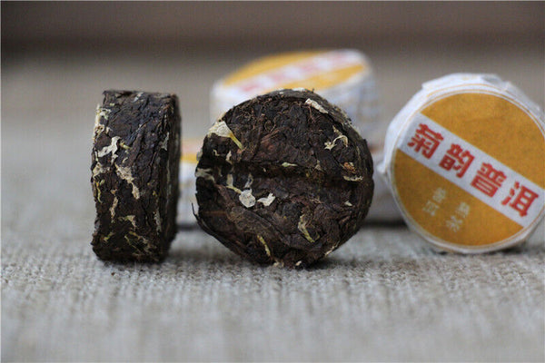HelloYoung 500G 7gMini Chrysanthemum Pu-erh Ripe Tea Yunnan Chrysanthemum Pu-erh Round Cake