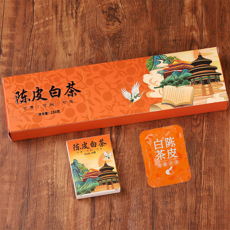 Exquisite Gift box Beauty White tea cake with small square slices of Shou Mei