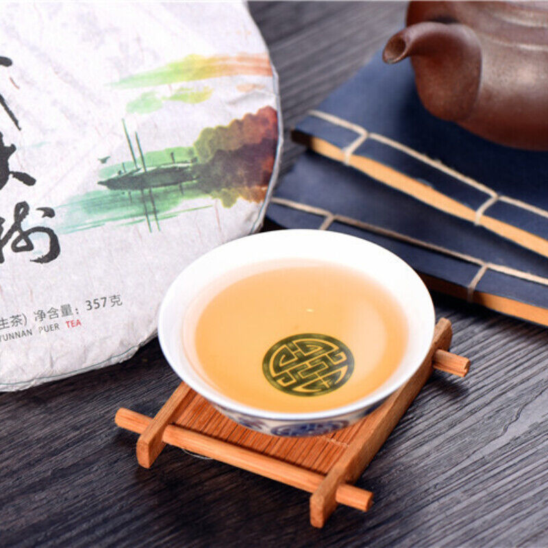 HelloYoung Premium Green Tea 357g Yunnan Pu-Erh Tea Yiwu Big Healthy Tea Cake Gift Tea
