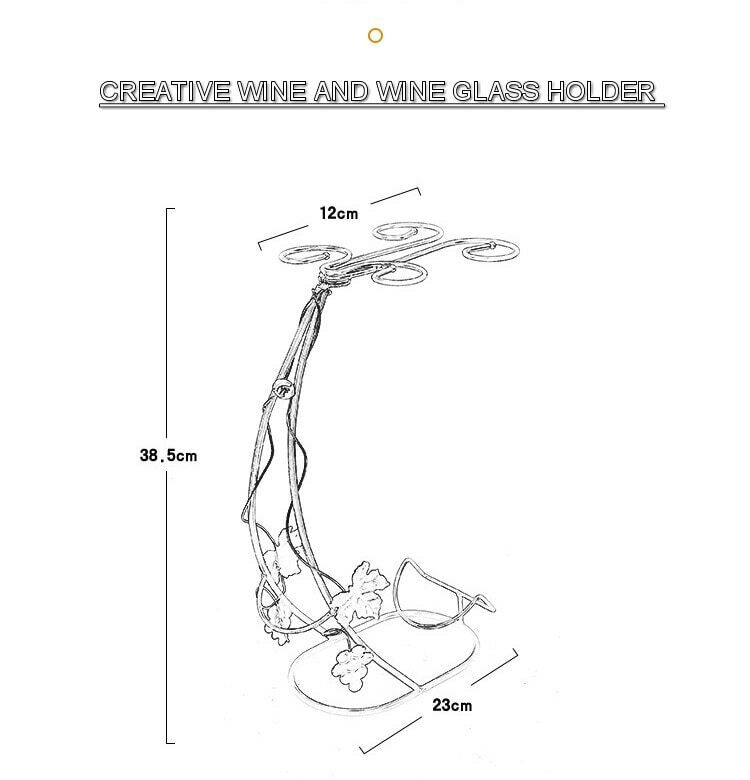 Creative Globlet Holder Wine Rack Metal Bracket Display Stand Gift Bottle Holder