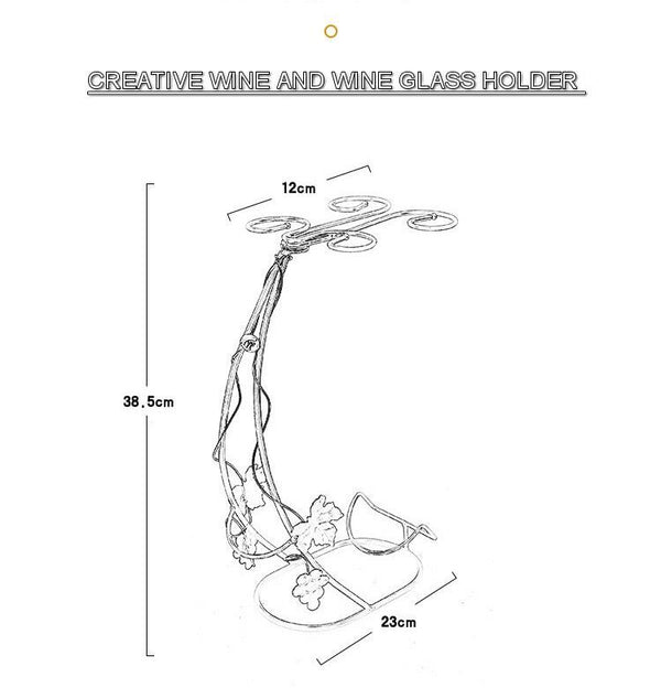 Creative Globlet Holder Wine Rack Metal Bracket Display Stand Gift Bottle Holder