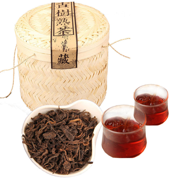 HelloYoung Ancient Tree Bamboo Basket Packing Spring Puer Tea Ripe Puerh Tea Loose Tea 800g
