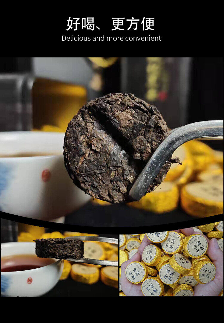 500g de thé de pièce d'or vieilli thé noir Anhua fleur d'or granulés de thé noir