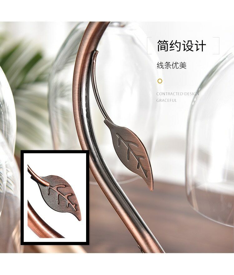 Stand Hanging Glasses Rack Bottle Holder Iron Wire Maple Leaf Hollow Wine Rack