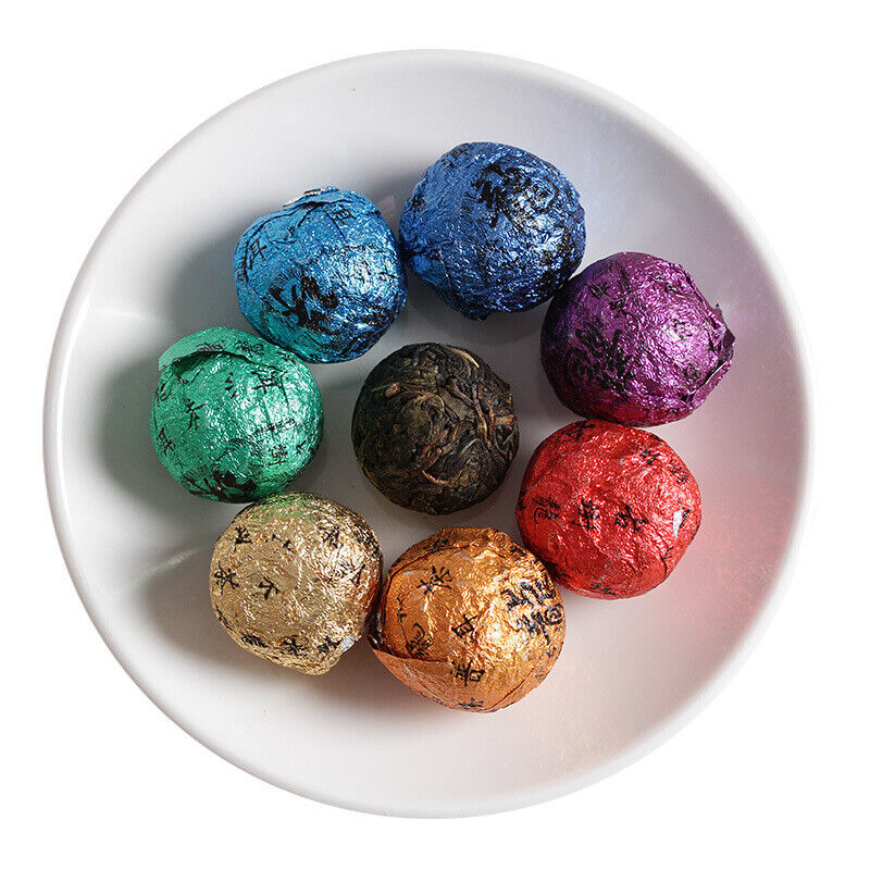 HelloYoung 21pcs Yunnan Pu'er Tea Colorful Dragon Pearl Handmade Dragon Pearl Pu'er Raw Tea