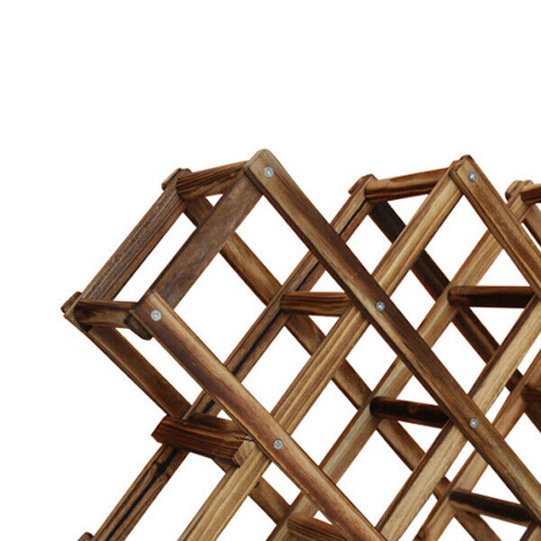Folding Wooden Drink Bottle Holders Wine Rack 10 Bottle Holder Bar Display Shelf