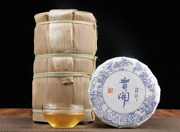 HelloYoung 100g Yunnan Menghai He Kai Sun Green Pu-erh Raw Tea Cake Seven Seed Cake Tea