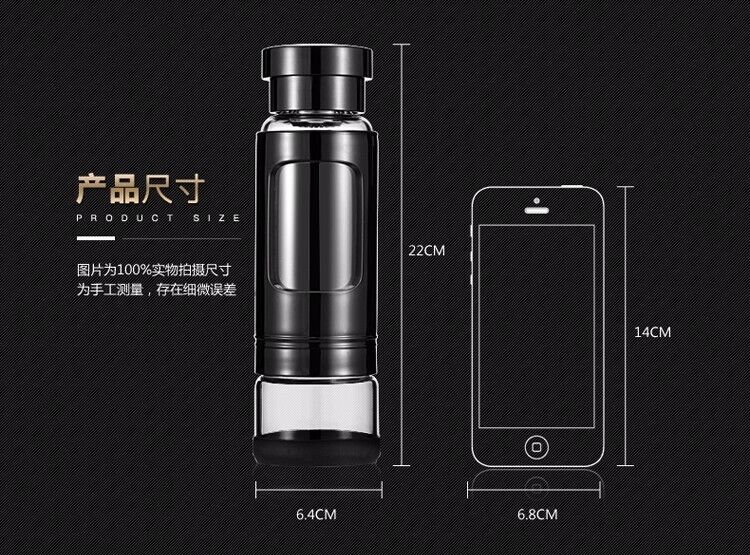 Tea Water Bottle Glass Water Bottle Tea Infuser Portable Heat-resisting 4 Colors