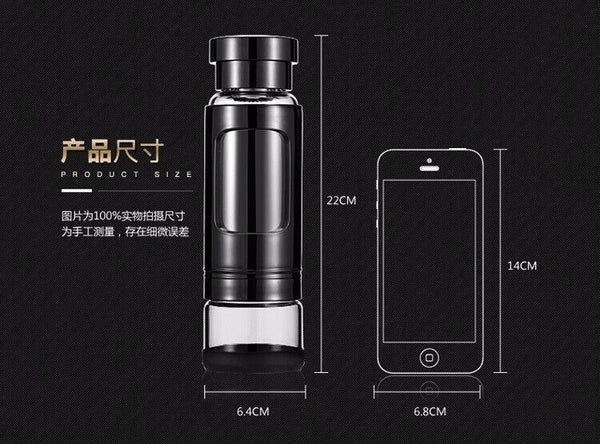 Tea Water Bottle Glass Water Bottle Tea Infuser Portable Heat-resisting 4 Colors