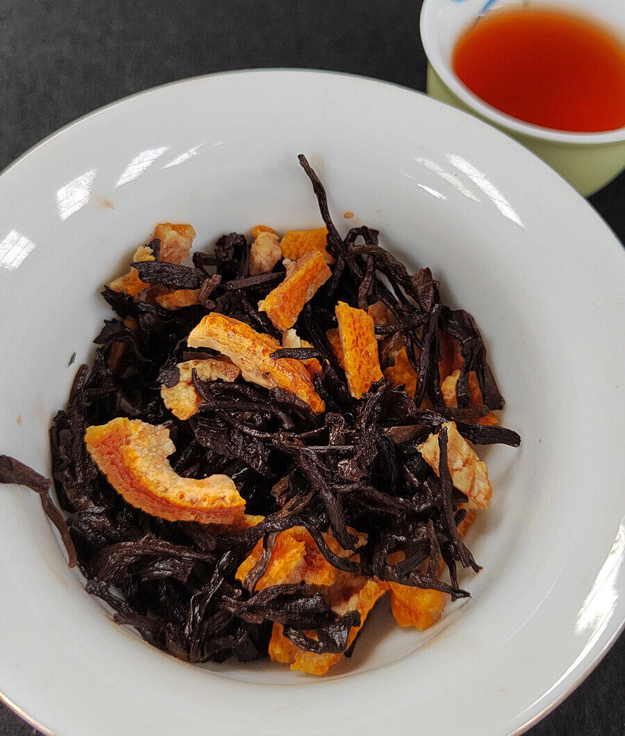 HelloYoung 357g Ripe Puerh Tea Chen Pi Pu-erh Tea Cake Xiao Qing Mandarin Orange Pu Tea