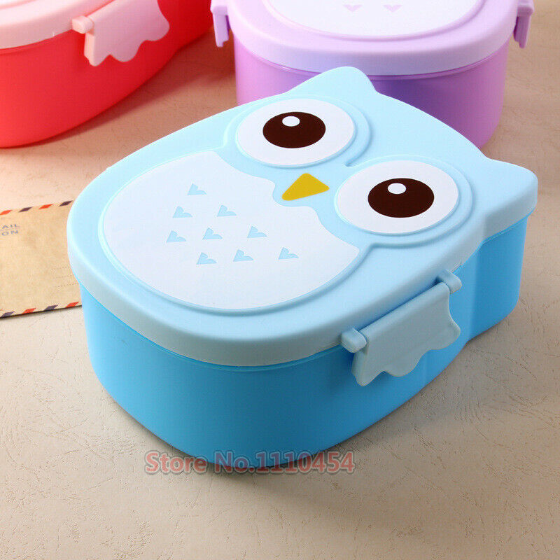 Children Portable Bento Box Cartoon Owl Lunch Meal Box Microwave Oven Tableware