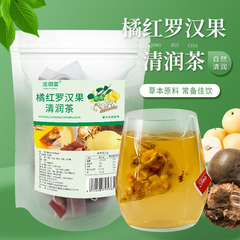 Tangerine Peel Monk Fruit Herbal Tea 12x10 Pyramid Bags Natural Blend
