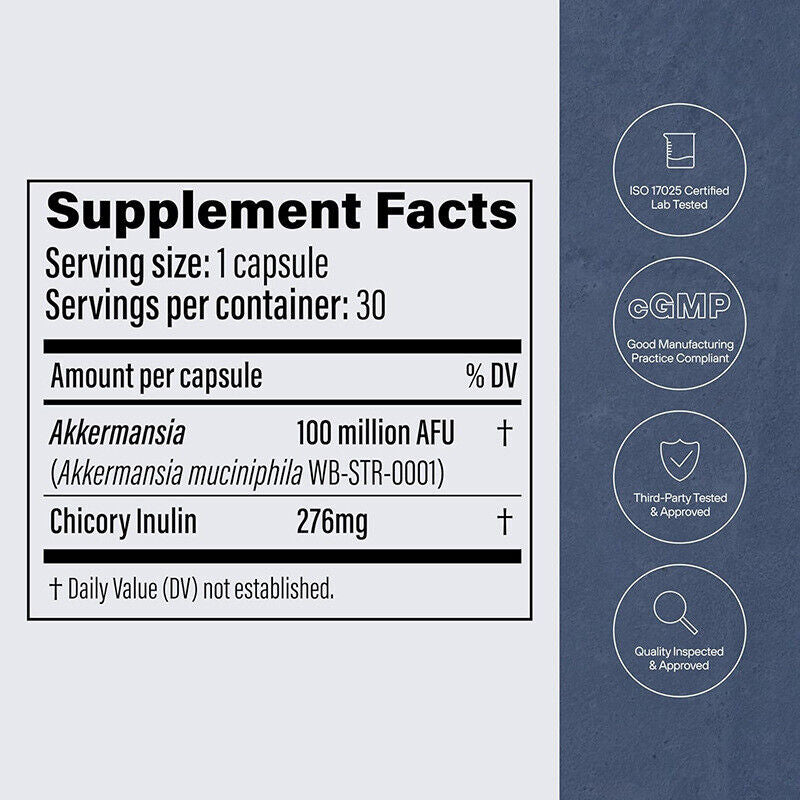 Akkermansia Muciniphila Probiotic - 30 Kapseln - Neu
