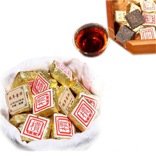 50g-500g Natural Yunnan Bulk Cooked Puerh Tea Bohai Square Mini Pu'er Brick Tea