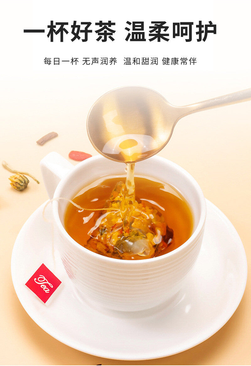 Honeysuckle Chrysanthemum Tea 50 Bags with Goji Berry Herbal Tea for Health