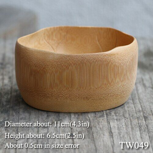Bowl Handmade Bamboo Bowl for Salad Mixing Food Soup Rice Container Kids Bowls