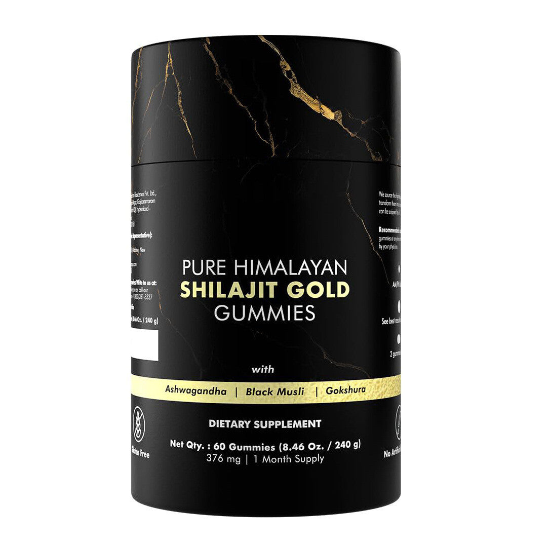 Pure Himalayan Shilajit Gold Gummies with Black Seed Oil 60 Gummies