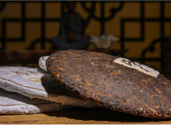 HelloYoung 357g Yunnan Pu'er Ripe Tea Cake Tea Ma Bang Gong Cakes Aged Pu'er Tea Cake
