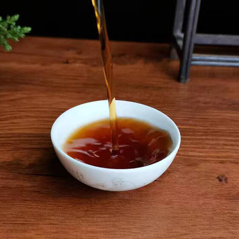 HelloYoung Puerh Tea Brown Mountain Banzhang Pure Material Puerh Ripe Tea Cake 357g/12.59oz