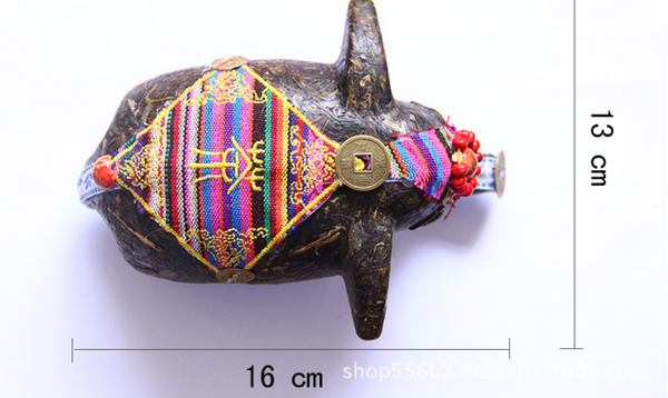 HelloYoung 260g Yunnan Pu'er Raw Tea Ornaments Pu'er Tea Sculpture Ornaments Small Elephant