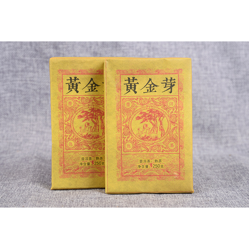 Golden Bud Ripe Brick 250g/8.8oz  Pu'er Tea Ripe Tea  Weight Loss Healthy Drink