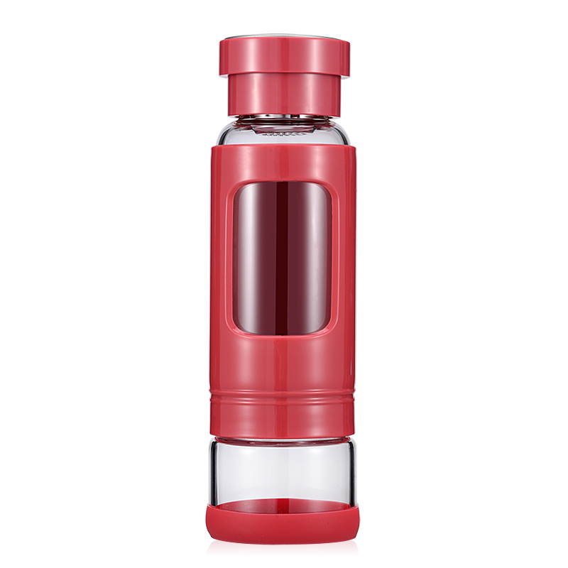 Tea Water Bottle Glass Water Bottle Tea Infuser Portable Heat-resisting 4 Colors