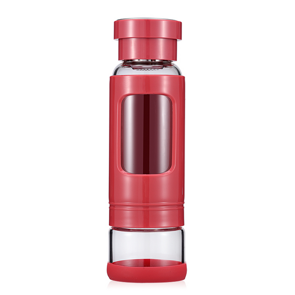 Tea Water Bottle Glass Water Bottle Tea Infuser Portable Heat-resisting 4 Colors