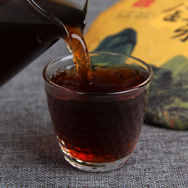 Organic Ripe Puerh Tea Cake Iceland Golden Buds Ripe Puer Tea 357g/12.59oz