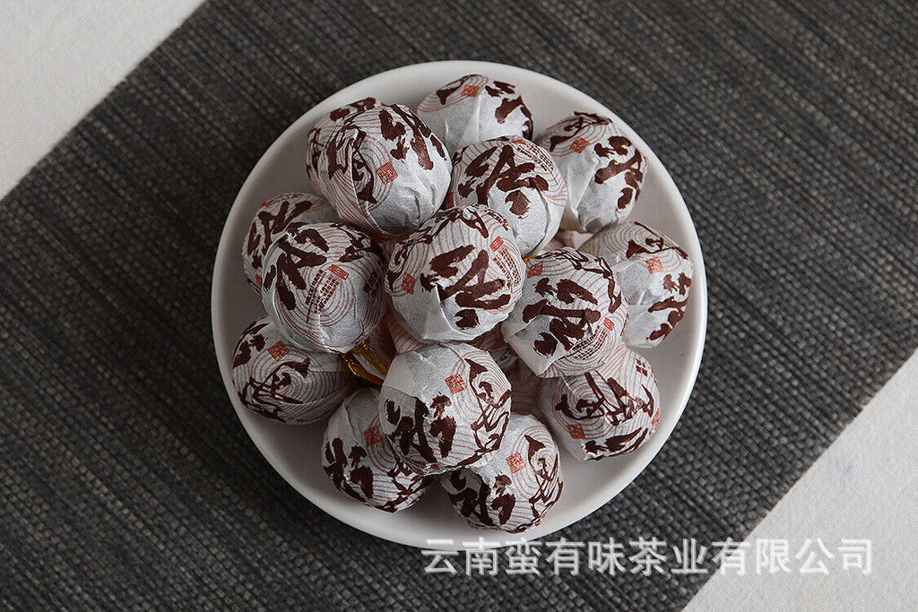 HelloYoung 500g Yunnan Pu'er Tea Icelandic Ripe Dragon Pearl 8g Ripe Tea Thin Slices