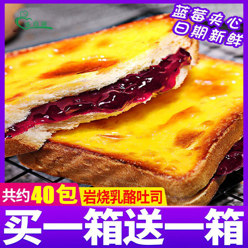 Rock Cheese Sandwich Toast Bread Blueberry Sliced Breakfast Snack Bulk Box Main image