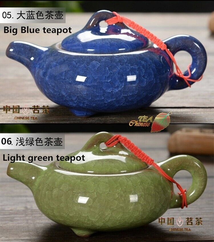 Colorful Ice Crackt Teapot Ceramic TeaSet Infuser Kettle Chinese Service Pottery