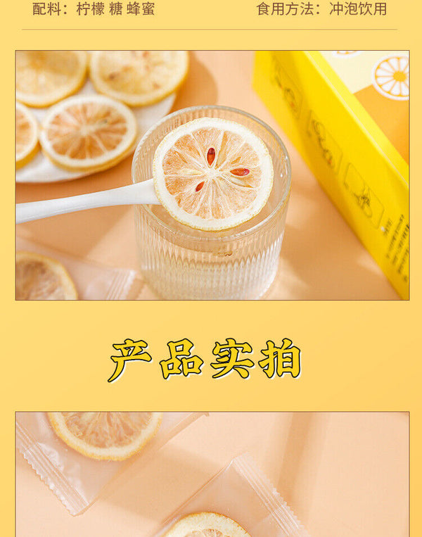 Freeze-Dried Honey Lemon Slices: 20 Sachets Cold Brew Fruit Tea