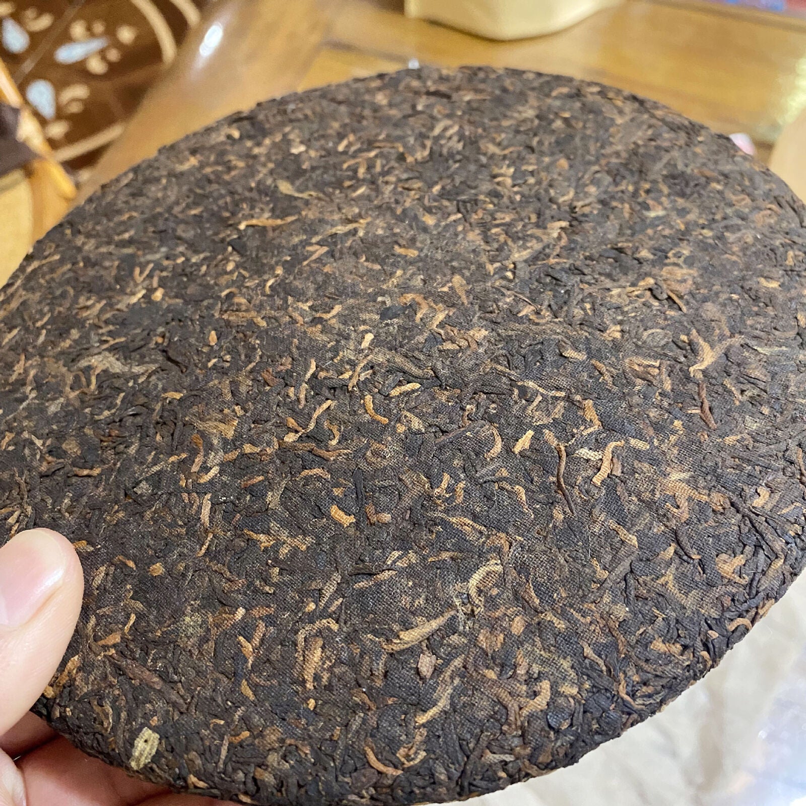Old Tree Tea Leaves Fermented Pressed Aged Puerh Tea  Puerh Ripe Tea Cake 357g Secondary image