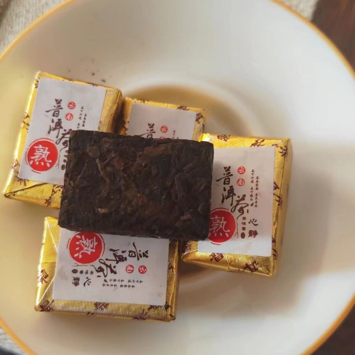 Premium Yunnan Pu-erh Ripe Small Gold Brick 500g Raw Tea Mini Tuocha