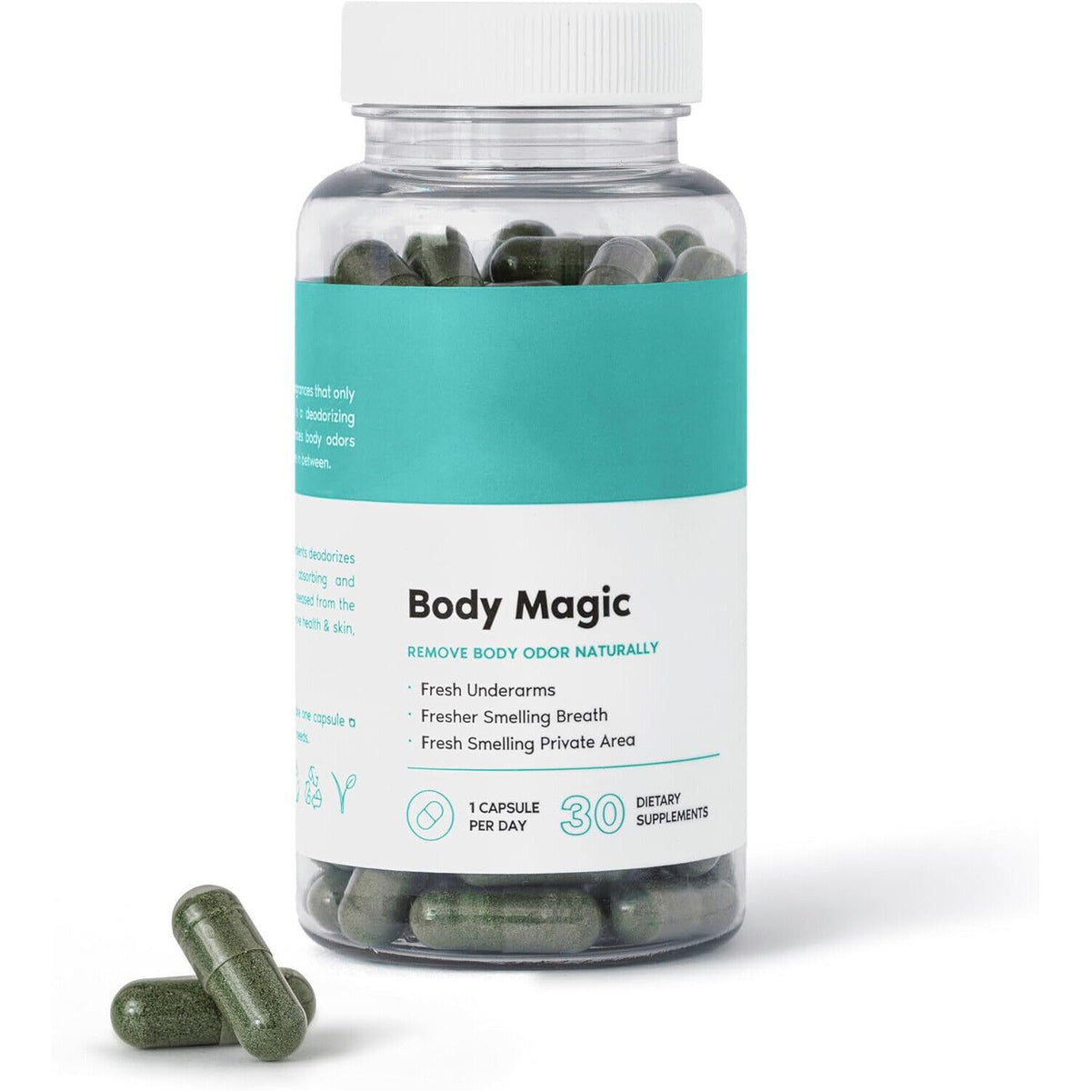 Premium Chlorophyll Capsules for Body Odor, Gut Health & Skin Detox 30 Capsules