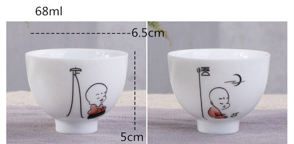 6Pcs Hand Painted Ceramic Creative Gifts Kung Fu Tea Set Bowl Chinese Porcelain