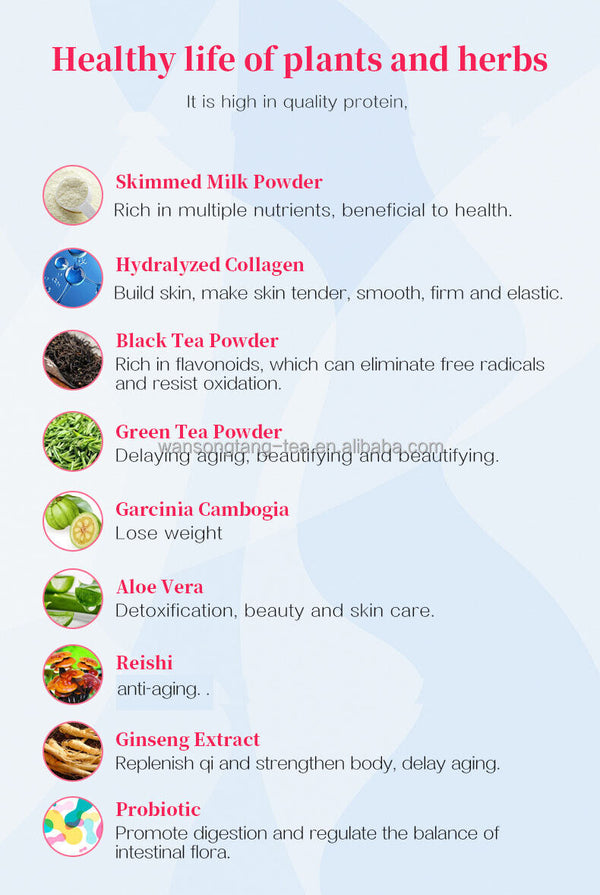 Private Label Collagen Milk Tea Glow Beauty Women Skin Whitening Tea 10g*10bags