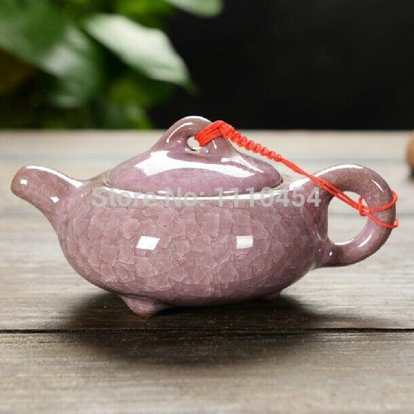 Colorful Ice Crackt Teapot Ceramic TeaSet Infuser Kettle Chinese Service Pottery