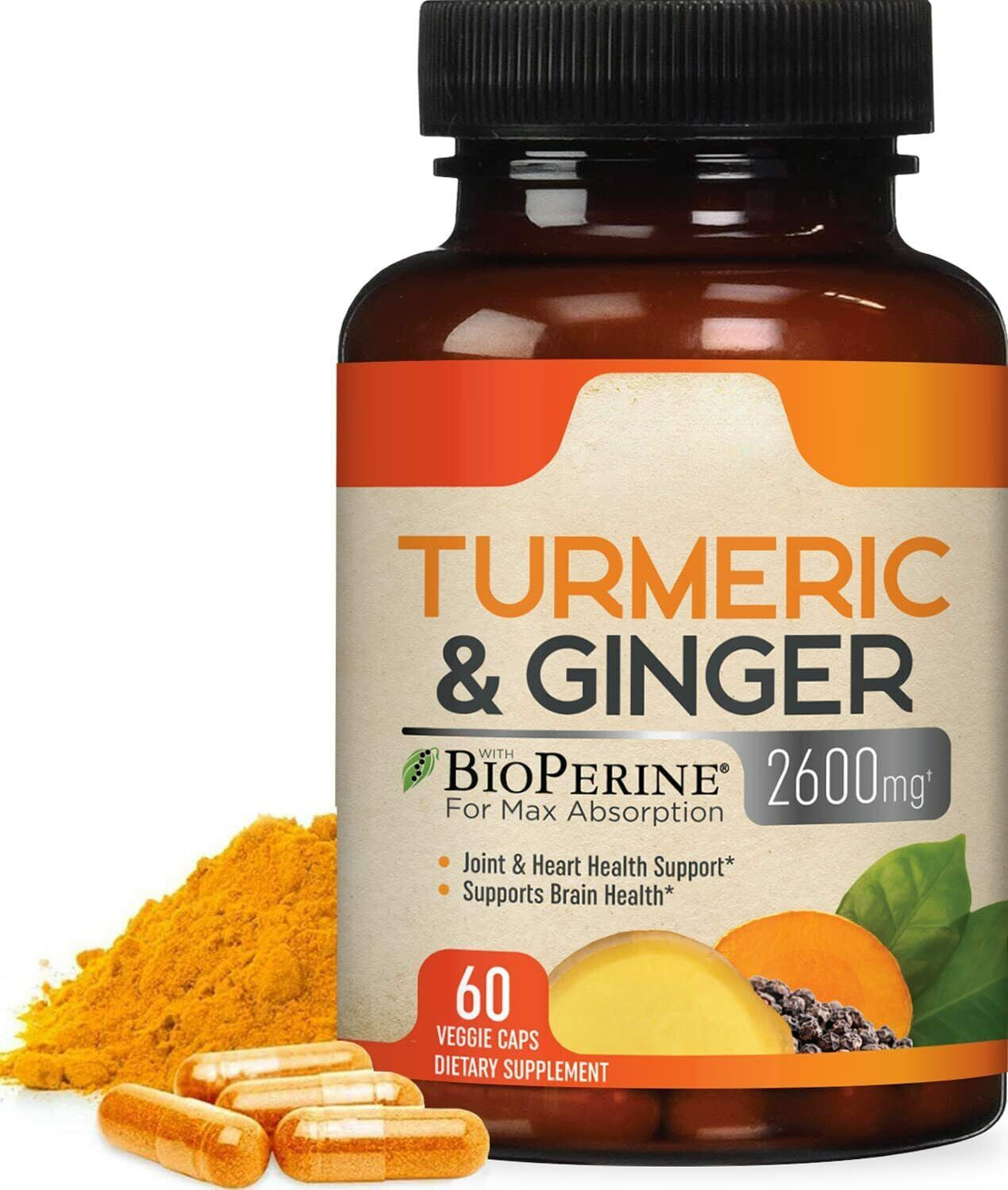 Turmeric Curcumin 2200mg with Ginger & Black Pepper for High Absorption Main image