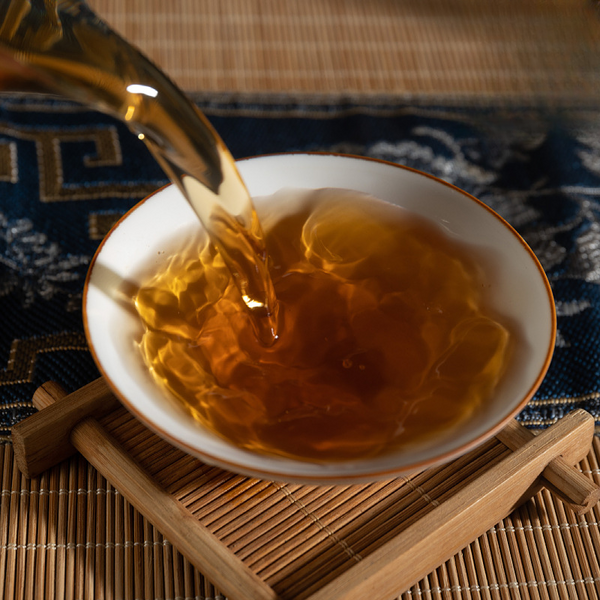 HelloYoung 1kg Hunan Anhua Black Tea Aged Tea Hand-built Fu Brick Golden Flower Black Tea