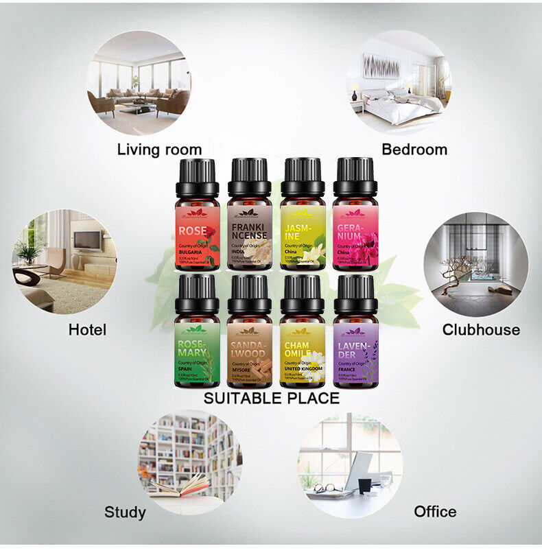 Essential Oils 100% Pure Natural Therapeutic Massage Oil 10 mL*8-piece Set Main image