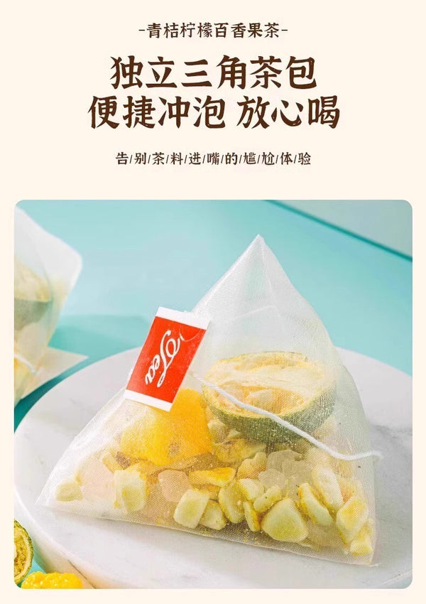 Tea Bags for Instant Beverage Green Orange & Passion Fruit Tea with Fruit