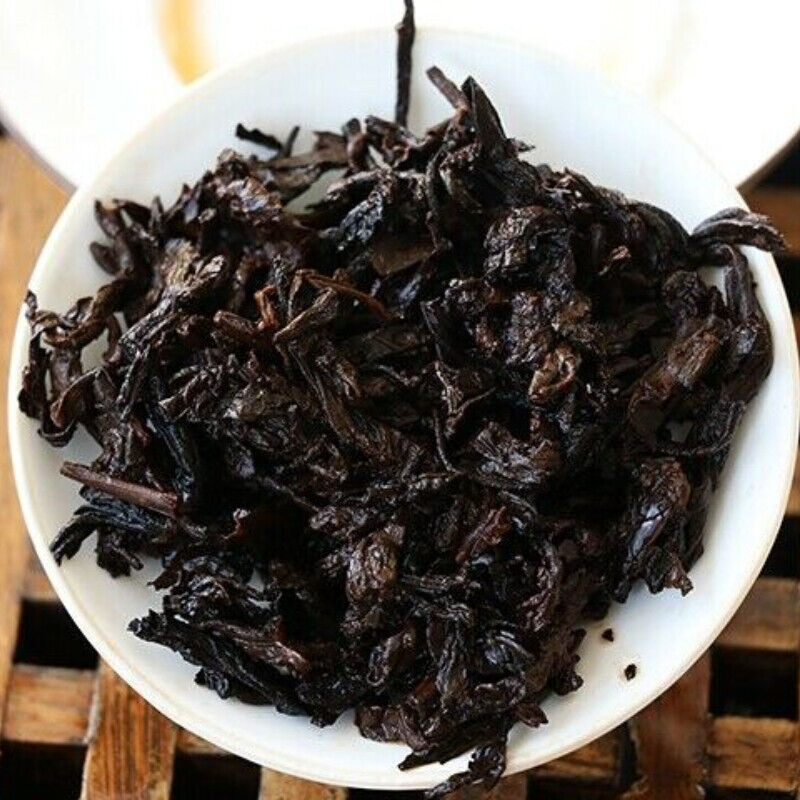 HelloYoung 357g Aged Puer Tea Cake Ba Jiao Ting Li Ming 7590 Yunnan Qizibing Ripe Tea