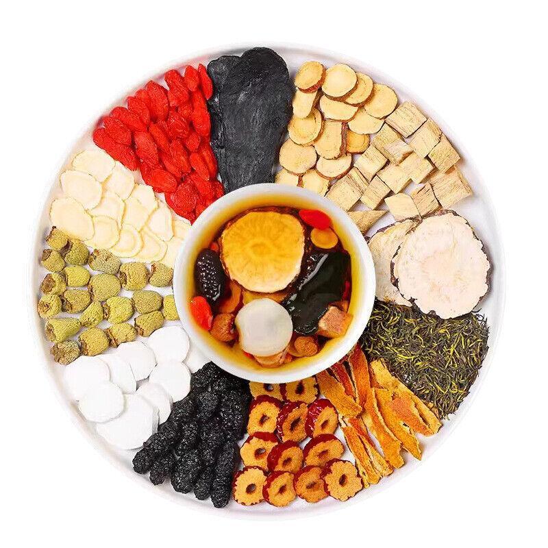 Ginseng, Five Treasures,Tea, Huangjing,Goji,Eucommia ulmoides, Male Flowers 150g